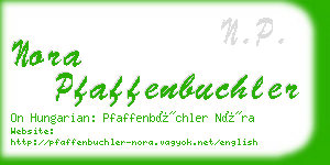 nora pfaffenbuchler business card